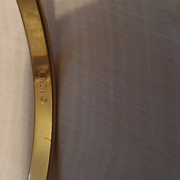 Monet Gold Color Textured Bangle Bracelet - Picture 3 of 5